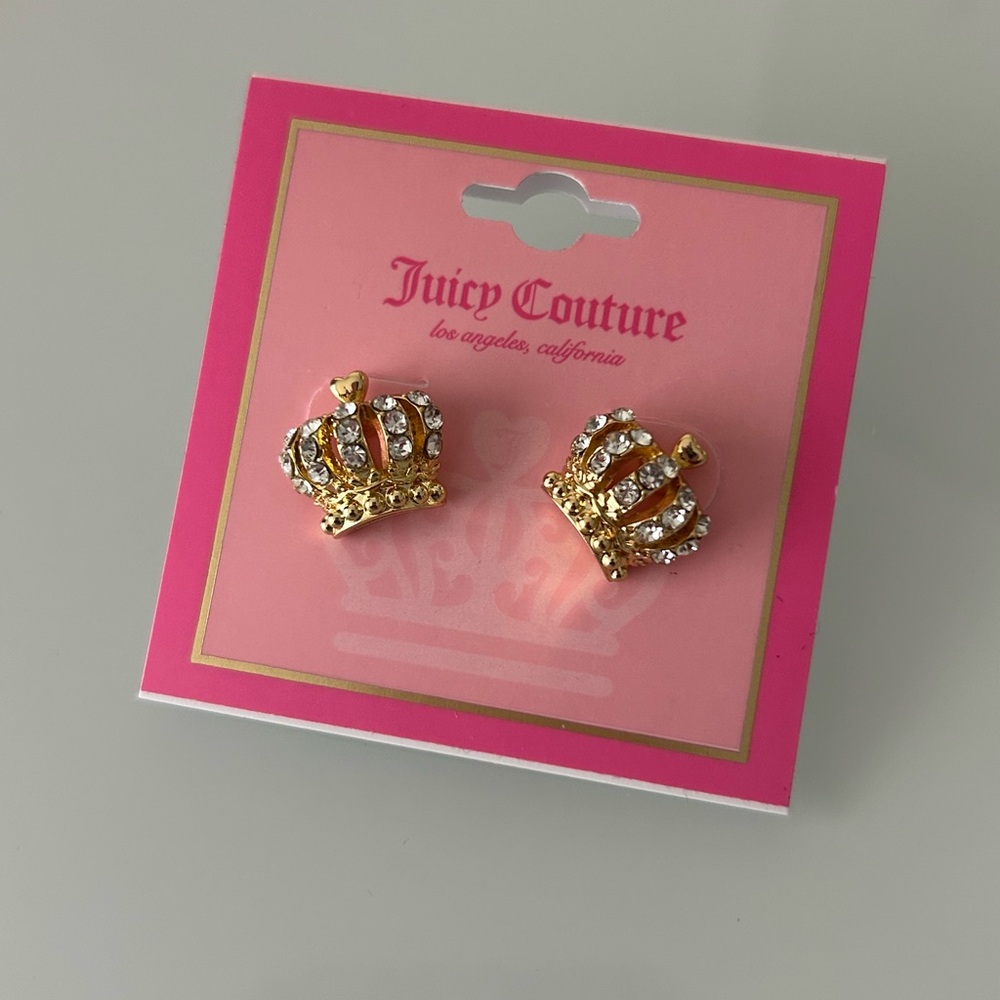 Juicy Couture Gold Crown Stud Earrings